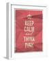 Keep Calm Think Pink Quote on Crumpled Paper Texture-ONiONAstudio-Framed Art Print