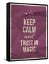 Keep Calm Trust in Magic Quote on Crumpled Paper Texture-ONiONAstudio-Framed Stretched Canvas