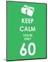 Keep Calm You're Only 60 (Green)-null-Mounted Giclee Print