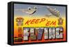 Keep 'Em Flying Army Planes-null-Framed Stretched Canvas