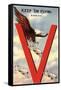 Keep Em Flying Screaming Eagle, V, with Planes-null-Framed Stretched Canvas