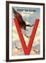 Keep Em Flying Screaming Eagle, V, with Planes-null-Framed Art Print