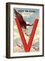 Keep Em Flying Screaming Eagle, V, with Planes-null-Framed Art Print