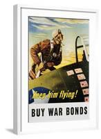 Keep Him Flying! Buy War Bonds Poster-Georges Schrieber-Framed Giclee Print