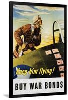 Keep Him Flying! Buy War Bonds Poster-Georges Schrieber-Framed Giclee Print