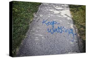 Keep Walking Graffiti-null-Stretched Canvas