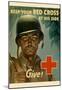 Keep Your Red Cross at His Side Give WWII War Propaganda Art Print Poster-null-Mounted Poster