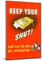 Keep Your Trap Shut Don't Give the Rats Any Information WWII War Propaganda Art Print Poster-null-Mounted Poster