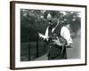 Keeper Harry Warwick Bottle Feeds a Baby Warthog at London Zoo, in August 1922-Frederick William Bond-Framed Photographic Print