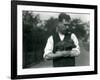 Keeper Harry Warwick Cradles a Baby Warthog in His Arms at London Zoo, August 1922-Frederick William Bond-Framed Photographic Print