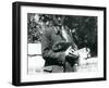 Keeper Leslie Martin Flewin Cradles an Otter Pup in His Arms at London Zoo, June 1922-Frederick William Bond-Framed Photographic Print