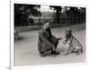 Keeper Leslie Martin Flewin with Peter, a Tame Wolf-Frederick William Bond-Framed Photographic Print