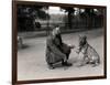 Keeper Leslie Martin Flewin with Peter, a Tame Wolf-Frederick William Bond-Framed Photographic Print