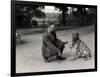 Keeper Leslie Martin Flewin with Peter, a Tame Wolf-Frederick William Bond-Framed Photographic Print