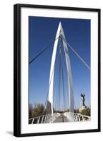 Keeper of the Plains Footbridge, Arkansas River, Wichita, Kansas, USA-Walter Bibikow-Framed Photographic Print