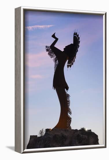 Keeper of the Plains Statue, Wichita, Kansas, USA-Walter Bibikow-Framed Photographic Print