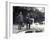 Keepers Alf Taylor (Right) and Bodman (Left) Feeding Fish to Pelicans at Poolside in London Zoo-Frederick William Bond-Framed Photographic Print