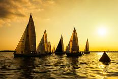 Sailboats Race, a Seasonal Race Held Every Tuessday Evening During the Summer-Keith Homan-Photographic Print