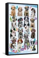 Keith Kimberlin - Puppies - Headphones-Trends International-Framed Stretched Canvas
