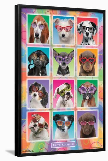 Keith Kimberlin- Puppies In Sunglasses-Keith Kimberlin-Framed Poster