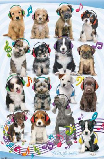 Keith Kimberlin Puppy Headphones-null-Lamina Framed Poster