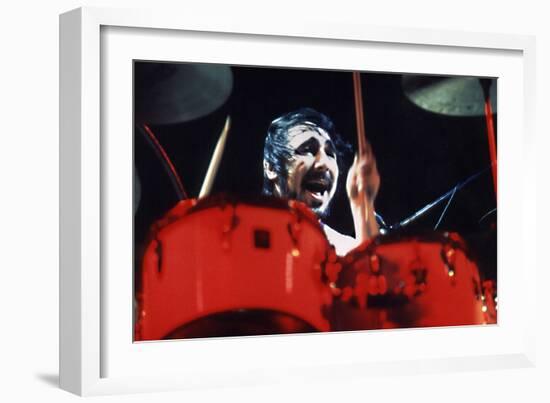 Keith Moon Red Drums-null-Framed Art Print