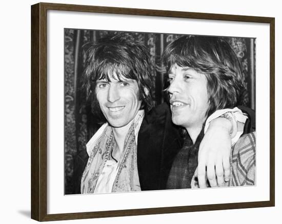 Keith Richards and Mick Jagger Celebrate-Associated Newspapers-Framed Photo