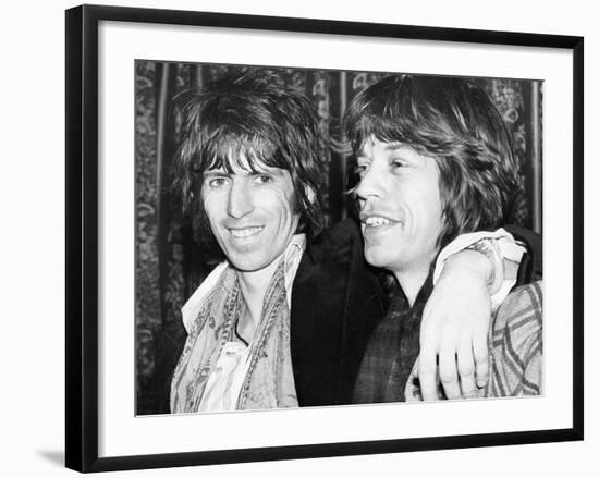 Keith Richards and Mick Jagger Celebrate-Associated Newspapers-Framed Photo