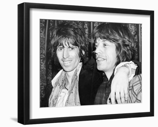 Keith Richards and Mick Jagger Celebrate-Associated Newspapers-Framed Photo