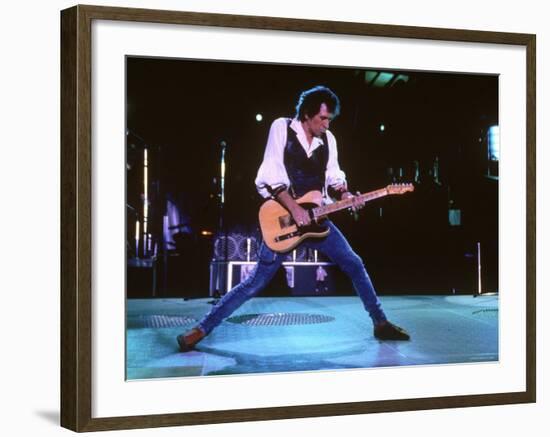 Keith Richards During a Performance by the Rolling Stones-null-Framed Premium Photographic Print