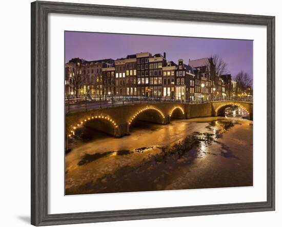 Keizergracht Icebound, Amsterdam, the Netherlands-Rainer Mirau-Framed Photographic Print