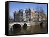 Keizersgracht Canal, Amsterdam, Netherlands, Europe-Amanda Hall-Framed Stretched Canvas