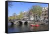 Keizersgracht Canal, Amsterdam, Netherlands, Europe-Amanda Hall-Framed Stretched Canvas