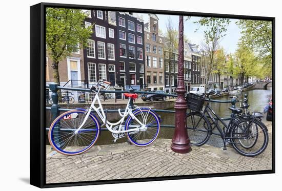 Keizersgracht Canal, Amsterdam, Netherlands, Europe-Amanda Hall-Framed Stretched Canvas