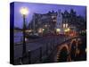 Keizersgracht Canal at Night, Amsterdam, Holland-Peter Adams-Stretched Canvas