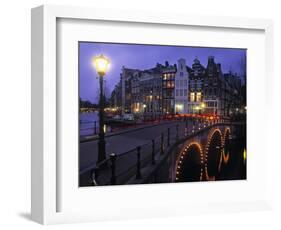 Keizersgracht Canal at Night, Amsterdam, Holland-Peter Adams-Framed Photographic Print