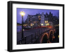 Keizersgracht Canal at Night, Amsterdam, Holland-Peter Adams-Framed Photographic Print