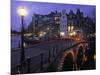 Keizersgracht Canal at Night, Amsterdam, Holland-Peter Adams-Mounted Photographic Print