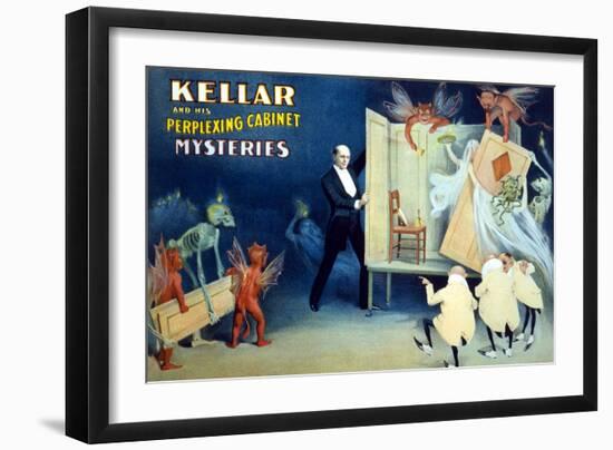 Kellar and His Perplexing Cabinet Mysteries-null-Framed Art Print