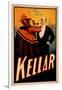 Kellar Magician Drinking Wine with the Devil Magic Poster-Lantern Press-Framed Art Print