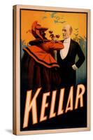 Kellar Magician Drinking Wine with the Devil Magic Poster-Lantern Press-Stretched Canvas