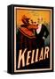 Kellar Magician Drinking Wine with the Devil Magic Poster-Lantern Press-Framed Stretched Canvas