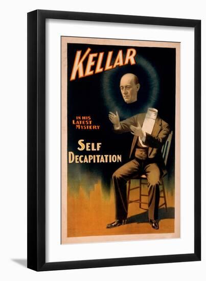 Kellar performing Self Decapitation Magic Poster-Lantern Press-Framed Art Print