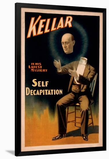 Kellar performing Self Decapitation Magic Poster-Lantern Press-Framed Art Print