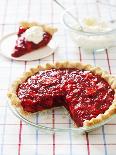 Strawberry Pie in Baking Dish with Slice Removed-Keller and Keller Photography-Photographic Print