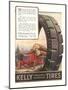 Kelly Tires, Tractor Hauling Logs-null-Mounted Art Print