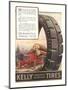 Kelly Tires, Tractor Hauling Logs-null-Mounted Art Print