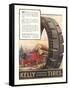 Kelly Tires, Tractor Hauling Logs-null-Framed Stretched Canvas