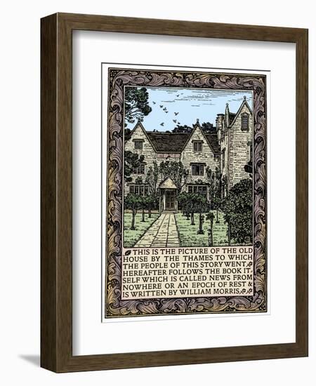 Kelmscott Manor, Gloucestershire, frontispiece to News from Nowhere, c1892 (1901)-William Morris-Framed Giclee Print