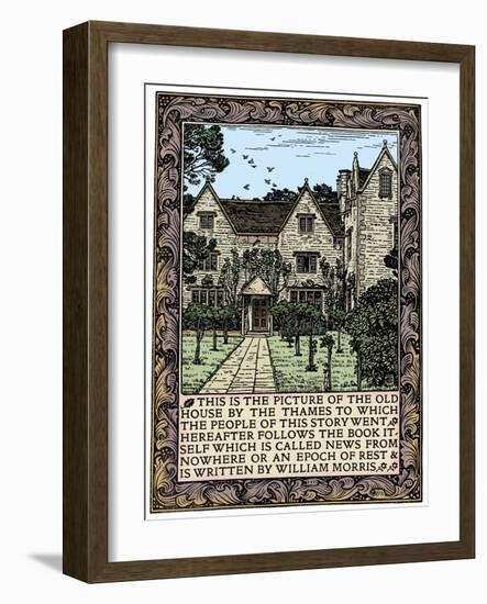 Kelmscott Manor, Gloucestershire, frontispiece to News from Nowhere, c1892 (1901)-William Morris-Framed Giclee Print